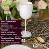 image:imagePARTY BARGAINS 5 Wine Goblets  White Gld Rim 12oz  Disposable Shatterproof Elegant Design Plastic Wine Glasses with Stem  For Pool Parties Outdoors Receptions Weddings
