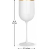 image:imagePARTY BARGAINS 5 Wine Goblets  White Gld Rim 12oz  Disposable Shatterproof Elegant Design Plastic Wine Glasses with Stem  For Pool Parties Outdoors Receptions Weddings