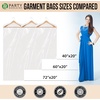 image:imagePARTY BARGAINS 60 x 20 Inch Disposable Clear Garment Bags 50 Pack  HeavyDuty Plastic Clothes Covers for Suits Dresses Coats Closet amp Travel
