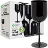 image:imagePARTY BARGAINS 12 oz Disposable Plastic Wine Goblets ShatterResistant BPAFree Stemmed Wine Cups for Weddings Events amp Outdoor Entertaining Black 5 PackBlack