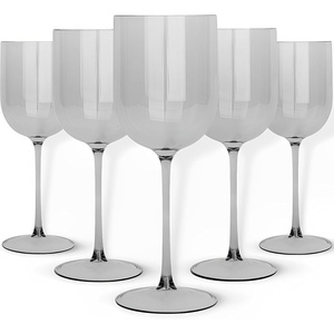 image:imagePARTY BARGAINS 12 oz Disposable Plastic Wine Goblets ShatterResistant BPAFree Stemmed Wine Cups for Weddings Events amp Outdoor Entertaining Grey 5 Pack