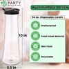 image:imagePARTY BARGAINS 33 oz Round Plastic Carafe with Black FlipTab Lid Clear  12 Pack HeavyDuty SpillResistant Pitchers for Iced Tea Juice Cold Beverages Powdered Drinks Mimosa Bar
