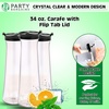 image:imagePARTY BARGAINS 33 oz Round Plastic Carafe with Black FlipTab Lid Clear  12 Pack HeavyDuty SpillResistant Pitchers for Iced Tea Juice Cold Beverages Powdered Drinks Mimosa Bar