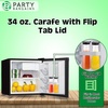 image:imagePARTY BARGAINS 33 oz Round Plastic Carafe with Black FlipTab Lid Clear  6 Pack HeavyDuty SpillResistant Pitchers for Iced Tea Juice Cold Beverages Powdered Drinks Mimosa Bar