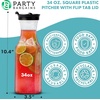 image:imagePARTY BARGAINS 34 oz Square Plastic Carafe with Black FlipTab Lid Clear  6 Pack HeavyDuty SpillResistant Pitchers for Iced Tea Juice Cold Beverages Powdered Drinks Mimosa Bar