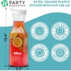 image:imagePARTY BARGAINS 34 oz Square Plastic Carafe with White FlipTab Lid Clear  12 Pack HeavyDuty SpillResistant Pitchers for Iced Tea Juice Cold Beverages Powdered Drinks Mimosa Bar