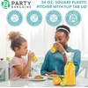 image:imagePARTY BARGAINS 34 oz Square Plastic Carafe with White FlipTab Lid Clear  6 Pack HeavyDuty SpillResistant Pitchers for Iced Tea Juice Cold Beverages Powdered Drinks Mimosa Bar