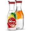 image:imagePARTY BARGAINS 50 oz Plastic Carafe with White FlipTab Lid Clear  1 Pack HeavyDuty SpillResistant Pitchers for Iced Tea Juice Cold Beverages Powdered Drinks Mimosa BarRed Cap
