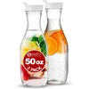 image:imagePARTY BARGAINS 50 oz Plastic Carafe with White FlipTab Lid Clear  1 Pack HeavyDuty SpillResistant Pitchers for Iced Tea Juice Cold Beverages Powdered Drinks Mimosa BarWhite Cap