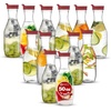 image:imagePARTY BARGAINS 50 oz Plastic Carafe with White FlipTab Lid Clear  1 Pack HeavyDuty SpillResistant Pitchers for Iced Tea Juice Cold Beverages Powdered Drinks Mimosa BarRed Cap