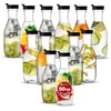 image:imagePARTY BARGAINS 50 oz Plastic Carafe with White FlipTab Lid Clear  1 Pack HeavyDuty SpillResistant Pitchers for Iced Tea Juice Cold Beverages Powdered Drinks Mimosa BarBlack Cap