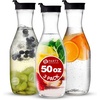 image:imagePARTY BARGAINS 50 oz Plastic Carafe with White FlipTab Lid Clear  1 Pack HeavyDuty SpillResistant Pitchers for Iced Tea Juice Cold Beverages Powdered Drinks Mimosa BarBlack Cap