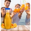 image:imagePARTY BARGAINS 50 oz Plastic Carafe with White FlipTab Lid Clear  1 Pack HeavyDuty SpillResistant Pitchers for Iced Tea Juice Cold Beverages Powdered Drinks Mimosa BarBlue Cap