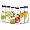 image:imagePARTY BARGAINS 50 oz Plastic Carafe with White FlipTab Lid Clear  1 Pack HeavyDuty SpillResistant Pitchers for Iced Tea Juice Cold Beverages Powdered Drinks Mimosa BarBlack Cap