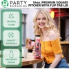 image:imagePARTY BARGAINS 54 oz Square Plastic Carafe with Black FlipTab Lid Clear  1 Pack HeavyDuty SpillResistant Pitchers for Iced Tea Juice Cold Beverages Powdered Drinks Mimosa Bar