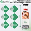 image:imagePARTY BARGAINS 54 oz Square Plastic Carafe with Black FlipTab Lid Clear  12 Pack HeavyDuty SpillResistant Pitchers for Iced Tea Juice Cold Beverages Powdered Drinks Mimosa Bar