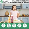 image:imagePARTY BARGAINS 54 oz Square Plastic Carafe with Black FlipTab Lid Clear  3 Pack HeavyDuty SpillResistant Pitchers for Iced Tea Juice Cold Beverages Powdered Drinks Mimosa Bar