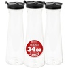 image:imagePARTY BARGAINS 33 oz Round Plastic Carafe Black FlipTab Lid Clear 3 Pack