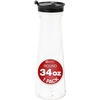 image:imagePARTY BARGAINS 33 oz Round Plastic Carafe with Black FlipTab Lid Clear  1 Pack HeavyDuty SpillResistant Pitchers for Iced Tea Juice Cold Beverages Powdered Drinks Mimosa Bar