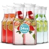 image:imagePARTY BARGAINS 34 oz Square Plastic Carafe with White FlipTab Lid Clear  6 Pack HeavyDuty SpillResistant Pitchers for Iced Tea Juice Cold Beverages Powdered Drinks Mimosa Bar