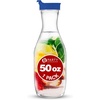 image:imagePARTY BARGAINS 50 oz Plastic Carafe with White FlipTab Lid Clear  1 Pack HeavyDuty SpillResistant Pitchers for Iced Tea Juice Cold Beverages Powdered Drinks Mimosa BarBlue Cap