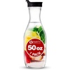 image:imagePARTY BARGAINS 50 oz Plastic Carafe with White FlipTab Lid Clear  1 Pack HeavyDuty SpillResistant Pitchers for Iced Tea Juice Cold Beverages Powdered Drinks Mimosa BarBlack Cap