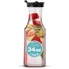 image:imageParty Bargains 34 Oz Water Carafe with Black Flip Tab Lid Square Base 1 Pack