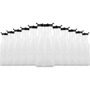 image:imagePARTY BARGAINS 54 oz Square Plastic Carafe with Black FlipTab Lid Clear  12 Pack HeavyDuty SpillResistant Pitchers for Iced Tea Juice Cold Beverages Powdered Drinks Mimosa Bar