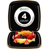 image:imageParty Bargains Plastic Serving Tray  4 Pack 8 x 11 Rectangular Organic Collection White Serving Platter with Gold Rim Disposable Food Tray for Snacks Appetizers Charcuterie BirthdayBlack Gold Rim