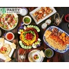 image:imageParty Bargains Plastic Serving Tray  4 Pack 8 x 11 Rectangular Organic Collection White Serving Platter with Gold Rim Disposable Food Tray for Snacks Appetizers Charcuterie BirthdayBlack
