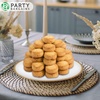 image:imageParty Bargains Plastic Serving Tray  4 Pack 8 x 11 Rectangular Organic Collection White Serving Platter with Gold Rim Disposable Food Tray for Snacks Appetizers Charcuterie BirthdayWhite Gold Rim