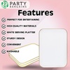 image:imageParty Bargains Plastic Serving Tray  4 Pack 8 x 11 Rectangular Organic Collection White Serving Platter with Gold Rim Disposable Food Tray for Snacks Appetizers Charcuterie BirthdayWhite Gold Rim