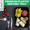 image:imageParty Bargains Plastic Serving Tray  4 Pack 8 x 11 Rectangular Organic Collection White Serving Platter with Gold Rim Disposable Food Tray for Snacks Appetizers Charcuterie BirthdayBlack Gold Rim