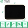 image:imageParty Bargains Plastic Serving Tray  4 Pack 8 x 11 Rectangular Organic Collection White Serving Platter with Gold Rim Disposable Food Tray for Snacks Appetizers Charcuterie BirthdayBlack Gold Rim