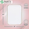 image:imageParty Bargains Plastic Serving Tray  4 Pack 8 x 11 Rectangular Organic Collection White Serving Platter with Gold Rim Disposable Food Tray for Snacks Appetizers Charcuterie BirthdayWhite Gold Rim