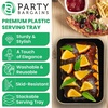image:imageParty Bargains Plastic Serving Tray  4 Pack 8 x 11 Rectangular Organic Collection White Serving Platter with Gold Rim Disposable Food Tray for Snacks Appetizers Charcuterie BirthdayBlack Gold Rim