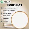 image:imageParty Bargains Plastic Serving Tray  4 Pack 8 x 11 Rectangular Organic Collection White Serving Platter with Gold Rim Disposable Food Tray for Snacks Appetizers Charcuterie BirthdayWhite Gold Rim