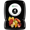 image:imageParty Bargains Plastic Serving Tray  4 Pack 8 x 11 Rectangular Organic Collection White Serving Platter with Gold Rim Disposable Food Tray for Snacks Appetizers Charcuterie BirthdayBlack