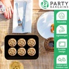 image:imageParty Bargains Plastic Serving Tray  4 Pack 8 x 11 Rectangular Organic Collection White Serving Platter with Gold Rim Disposable Food Tray for Snacks Appetizers Charcuterie BirthdayBlack Gold Rim
