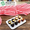 image:imageParty Bargains Plastic Serving Tray  8 Pack 8 x 11 Rectangular Organic Collection White Serving Platter with Gold Rim Disposable Food Tray for Snacks Appetizers Charcuterie Weddings Buffets