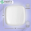 image:imagePARTY BARGAINS Plastic Serving Tray 8 Pack 14 Round White Gold Rim Serving Platter Disposable Food Tray for Snacks Appetizers Charcuterie Weddings BuffetsWhite