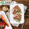 image:imagePARTY BARGAINS Plastic Serving Tray 8 Pack 14 Round White Gold Rim Serving Platter Disposable Food Tray for Snacks Appetizers Charcuterie Weddings BuffetsWhite Gold Rim