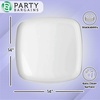 image:imagePARTY BARGAINS Plastic Serving Tray 8 Pack 14 Round White Gold Rim Serving Platter Disposable Food Tray for Snacks Appetizers Charcuterie Weddings BuffetsWhite