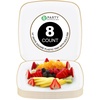 image:imagePARTY BARGAINS Plastic Serving Tray 8 Pack 14 Round White Gold Rim Serving Platter Disposable Food Tray for Snacks Appetizers Charcuterie Weddings BuffetsWhite Gold Rim