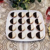 image:imagePARTY BARGAINS Plastic Serving Tray 8 Pack 14 Round White Gold Rim Serving Platter Disposable Food Tray for Snacks Appetizers Charcuterie Weddings BuffetsWhite