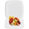 image:imagePARTY BARGAINS Plastic Serving Tray 8 Pack 14 Round White Gold Rim Serving Platter Disposable Food Tray for Snacks Appetizers Charcuterie Weddings BuffetsWhite