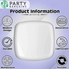 image:imagePARTY BARGAINS Plastic Serving Tray 8 Pack 14 Round White Gold Rim Serving Platter Disposable Food Tray for Snacks Appetizers Charcuterie Weddings BuffetsWhite