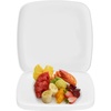 image:imagePARTY BARGAINS Plastic Serving Tray 8 Pack 14 Round White Gold Rim Serving Platter Disposable Food Tray for Snacks Appetizers Charcuterie Weddings BuffetsWhite