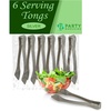 image:imagePARTY BARGAINS 85 Silver Plastic Serving Tongs 6Pack  HeavyDuty Disposable amp Reusable Kitchen Tongs for Parties BBQ Buffet Salad Appetizers Catering