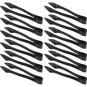 image:imagePARTY BARGAINS 85 Black Plastic Serving Tongs 12Pack  HeavyDuty Disposable amp Reusable Kitchen Tongs for Parties BBQ Buffet Salad Appetizers Catering